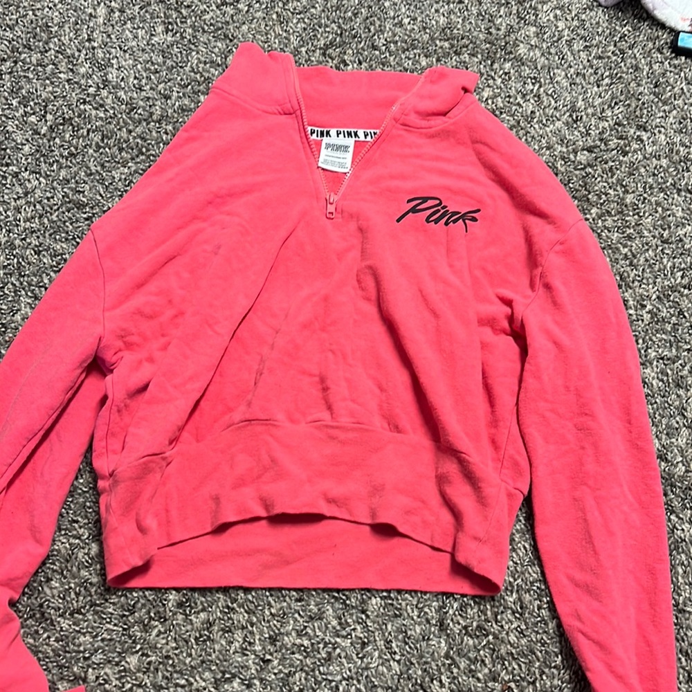 pink quarter zip
